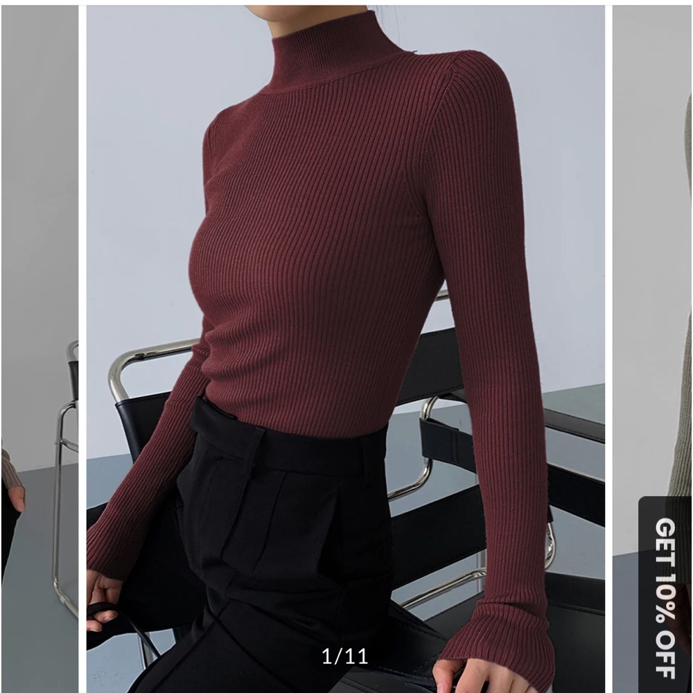 Mock neck long sleeve crop top